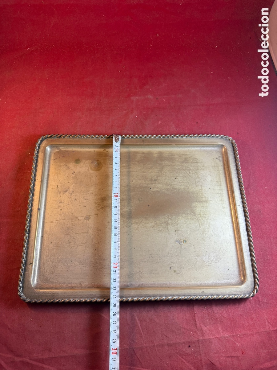 Antig&uuml;edades: Bandeja de metal plateado - Foto 3
