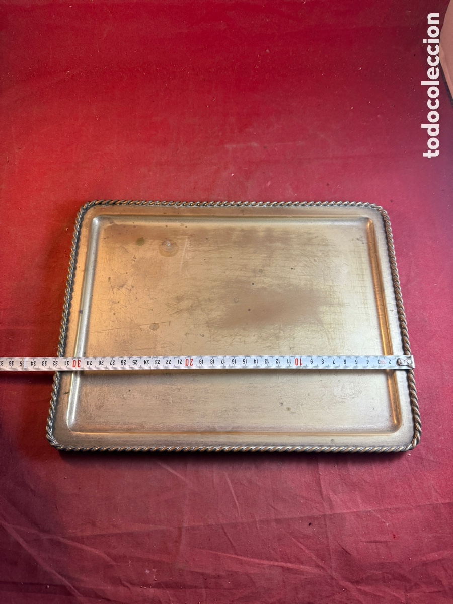 Antig&uuml;edades: Bandeja de metal plateado - Foto 4