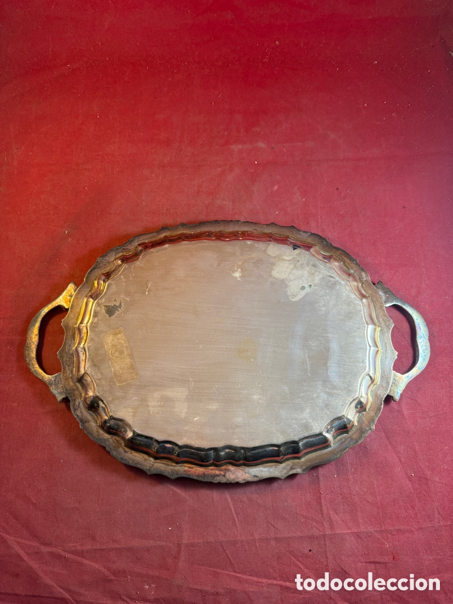 Antig&uuml;edades: Antigua bandeja plateada - Foto 2
