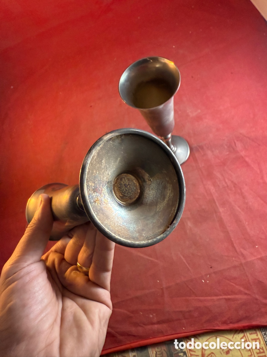 Antig&uuml;edades: Pareja de copas de metal plateado - Foto 4