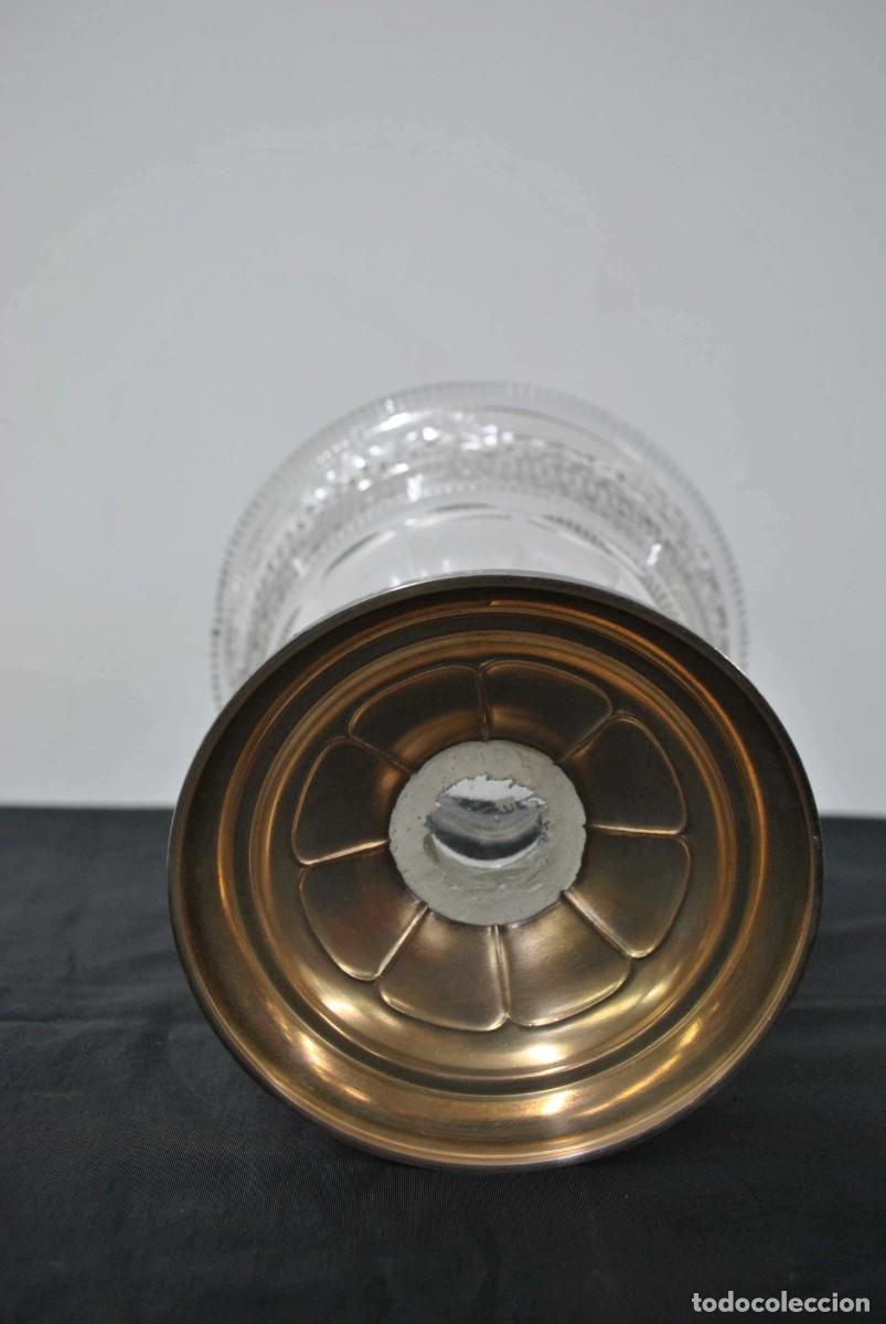 Antig&uuml;edades: COPA DE CRISTAL TALLADO Y BASE PLATA - Foto 4