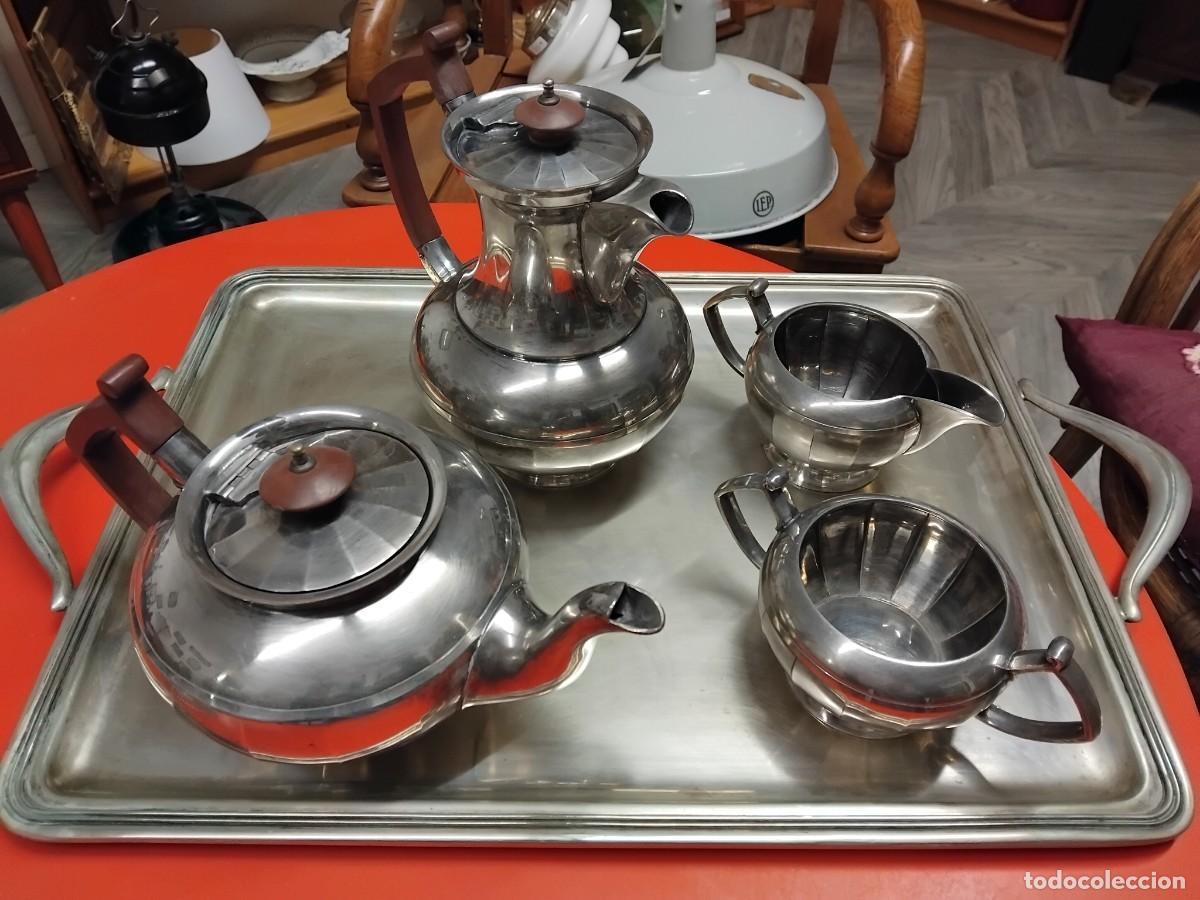 Antig&uuml;edades: JUEGO DE T&Eacute; Y CAF&Eacute; PLATA SHEFFIELD - Foto 1