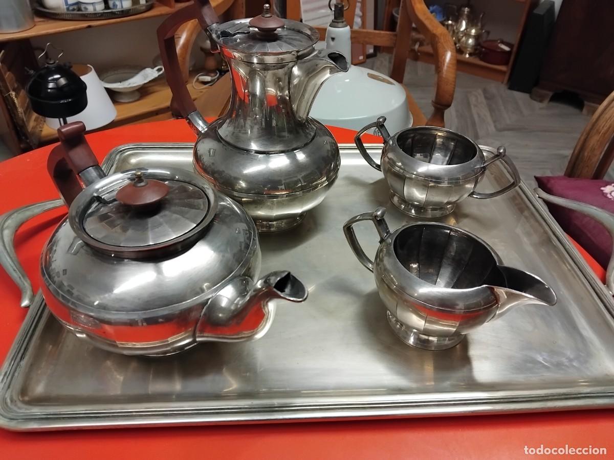 Antig&uuml;edades: JUEGO DE T&Eacute; Y CAF&Eacute; PLATA SHEFFIELD - Foto 8