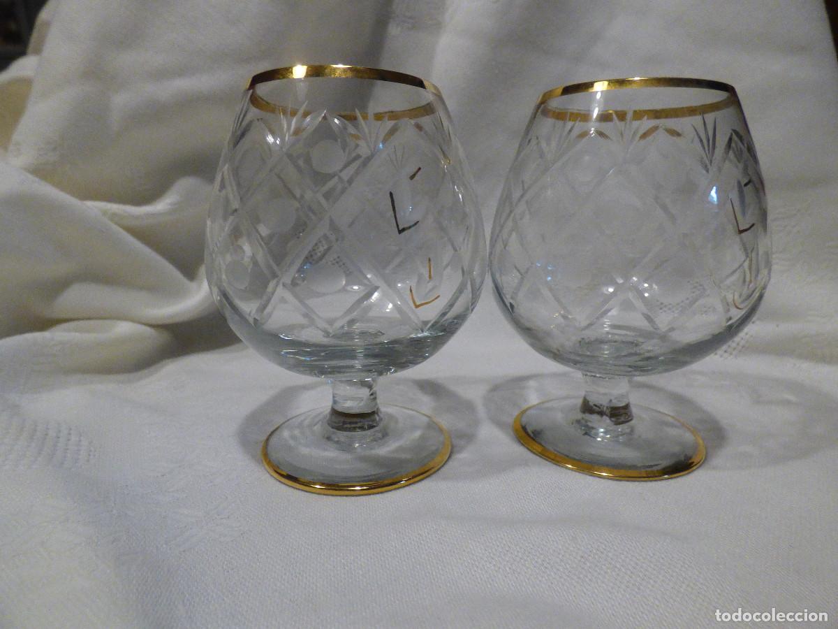 Antig&uuml;edades: Copas licor,cristal tallado. - Foto 1