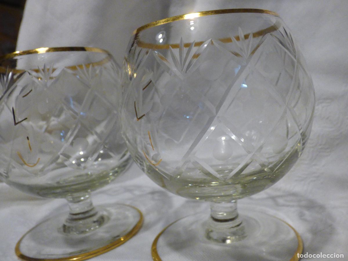Antig&uuml;edades: Copas licor,cristal tallado. - Foto 2