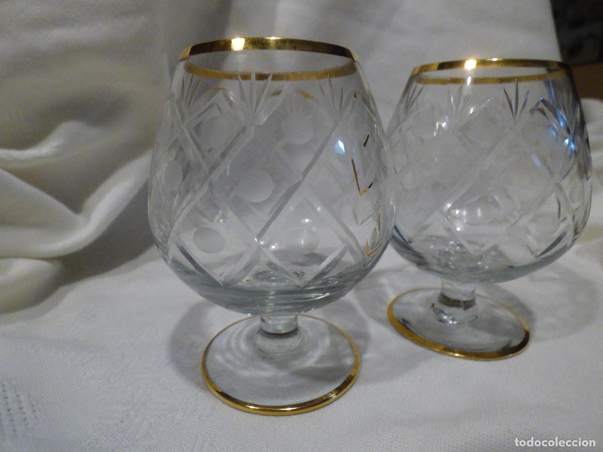 Antig&uuml;edades: Copas licor,cristal tallado. - Foto 3