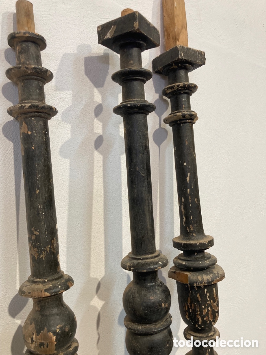 Antig&uuml;edades: Balaustre madera pintado negro - Foto 10