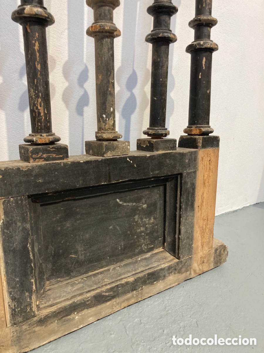 Antig&uuml;edades: Balaustre madera pintado negro - Foto 11