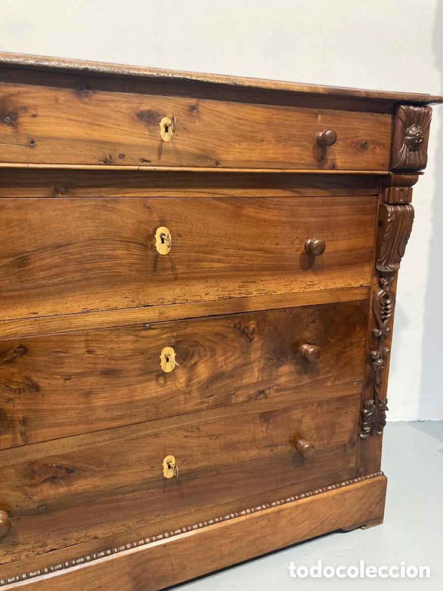Antig&uuml;edades: Antigua c&oacute;moda nogal restaurada - Foto 3