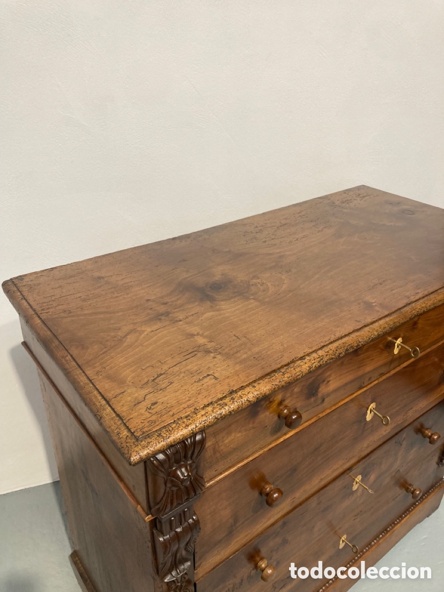 Antig&uuml;edades: Antigua c&oacute;moda nogal restaurada - Foto 12