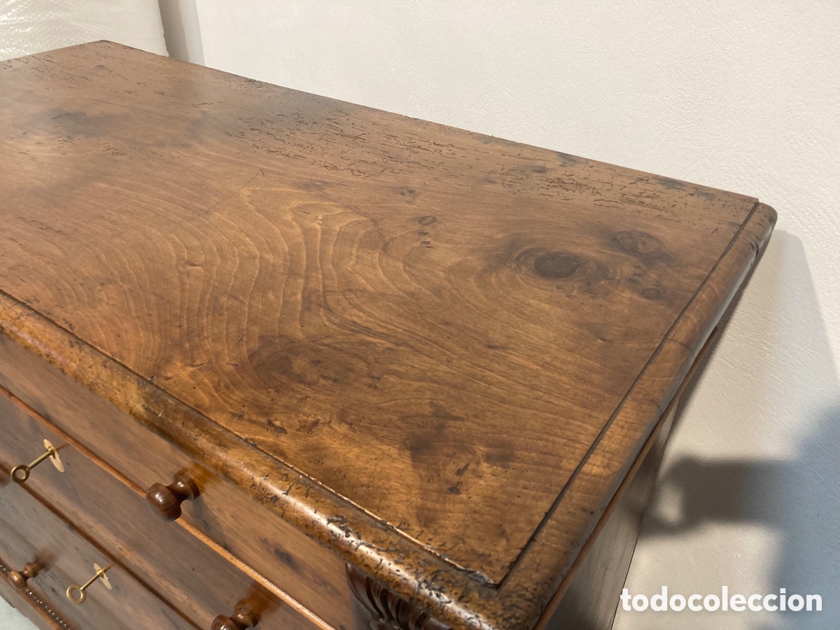 Antig&uuml;edades: Antigua c&oacute;moda nogal restaurada - Foto 15