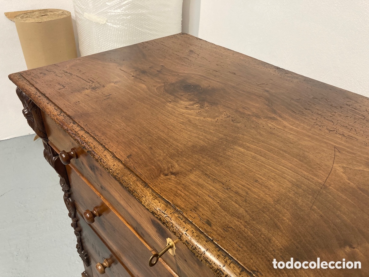 Antig&uuml;edades: Antigua c&oacute;moda nogal restaurada - Foto 17