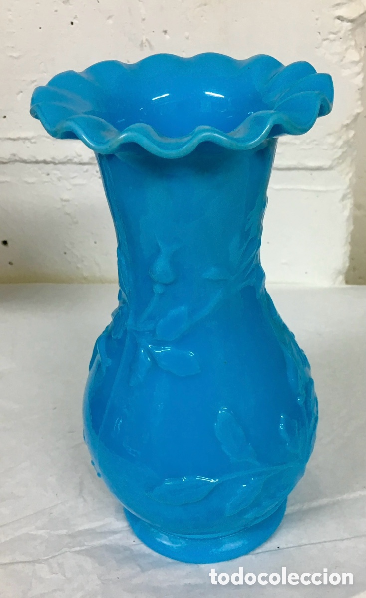Antig&uuml;edades: Jarr&oacute;n. Opaliana azul. Mid-Century. - Foto 1