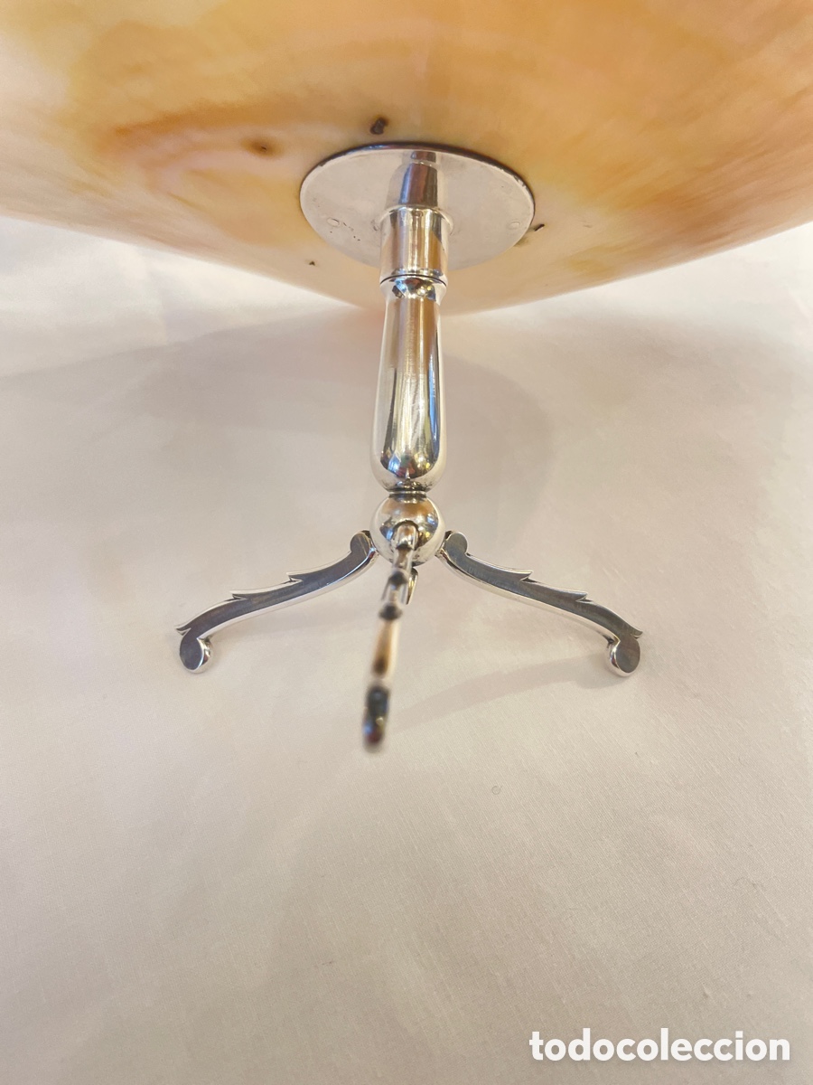 Antig&uuml;edades: Concha de n&aacute;car y plata. 25,5 cm - Foto 6