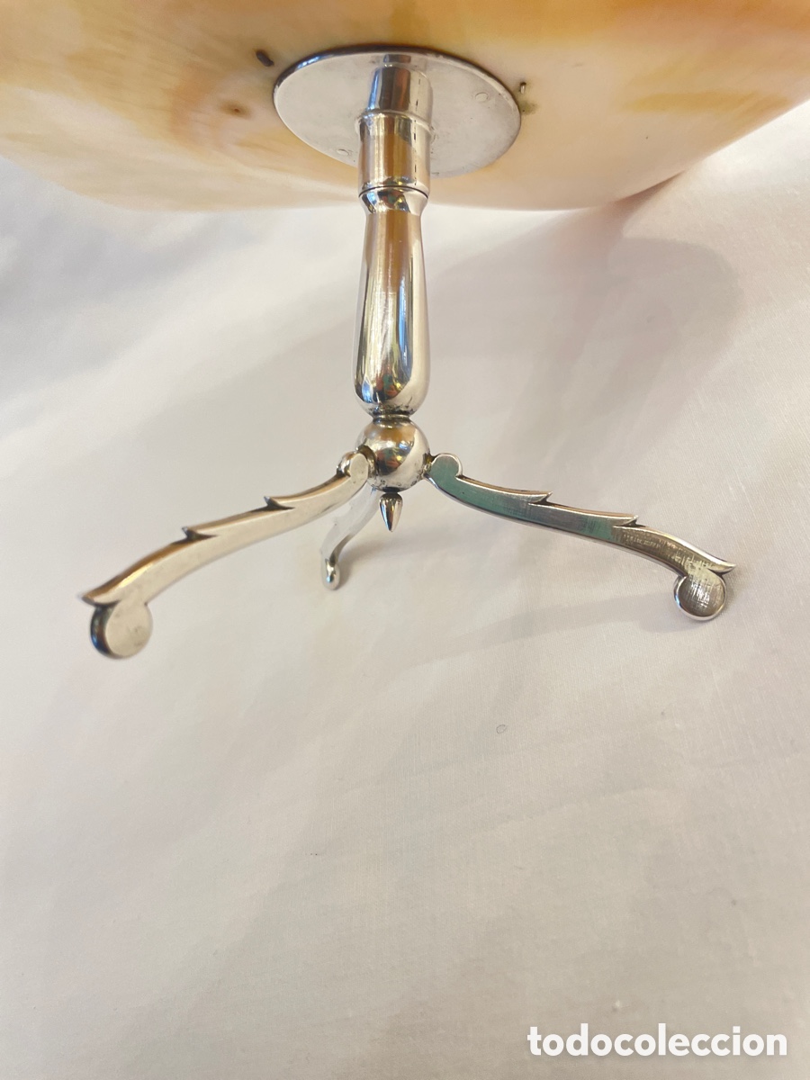 Antig&uuml;edades: Concha de n&aacute;car y plata. 25,5 cm - Foto 7