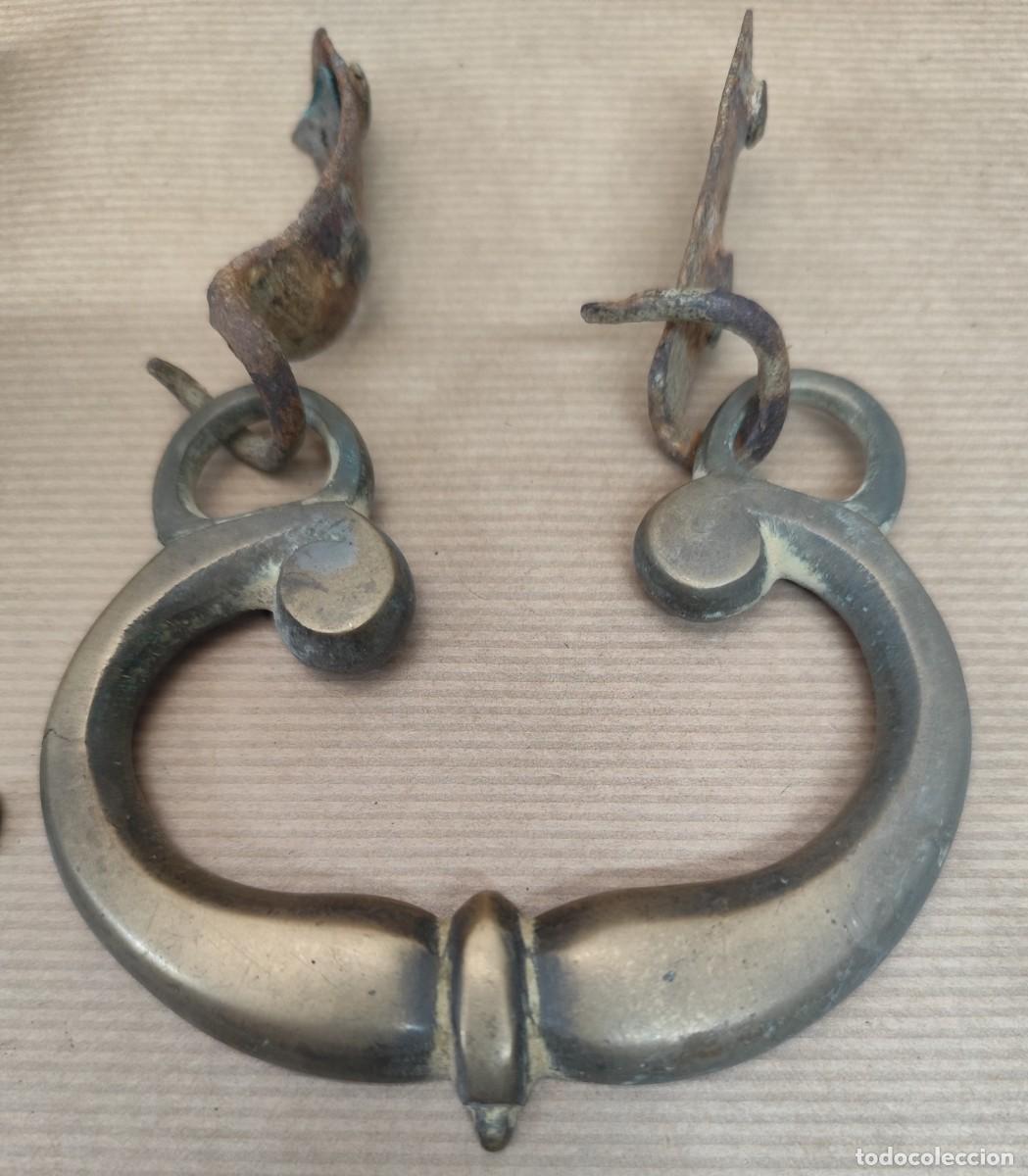 Antig&uuml;edades: 2 ASAS DE BRONCE SIGLO XIX - Foto 4
