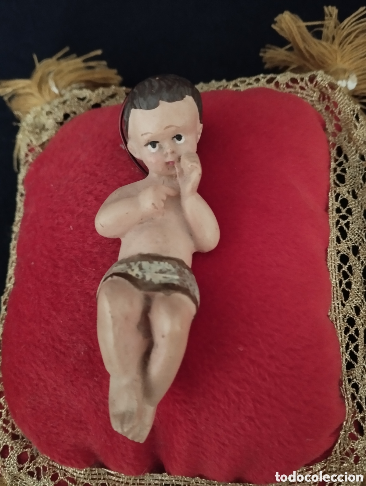 Antig&uuml;edades: ANTIGUO NI&Ntilde;O JESUS EN COJIN - Foto 3
