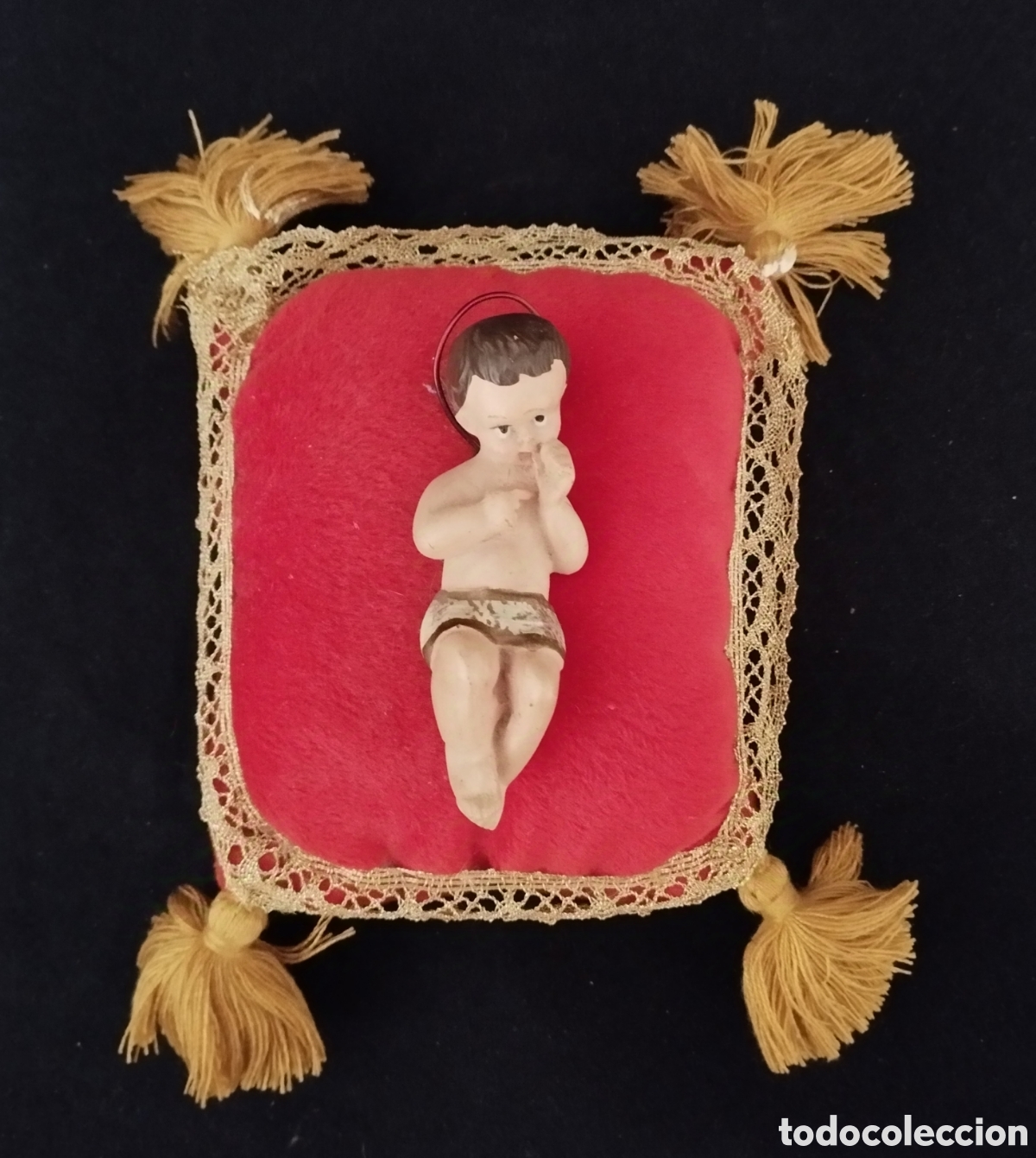 Antig&uuml;edades: ANTIGUO NI&Ntilde;O JESUS EN COJIN - Foto 1