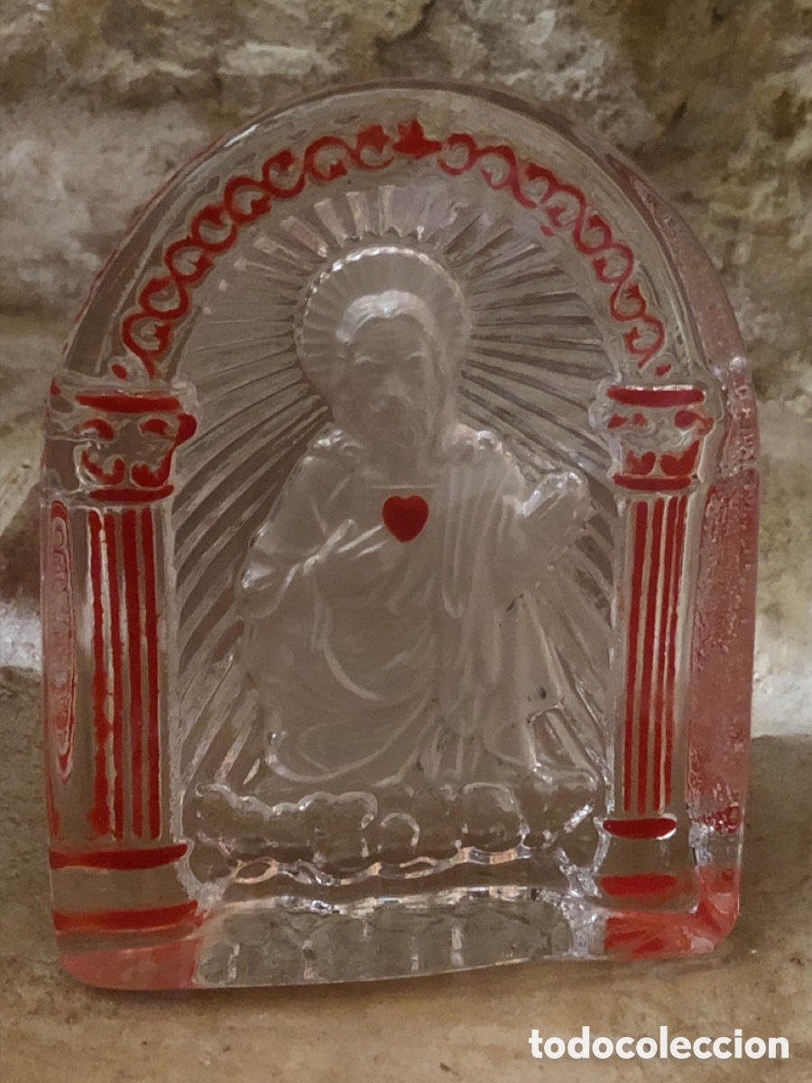 Antig&uuml;edades: Imagen jesus en cristal - Foto 2