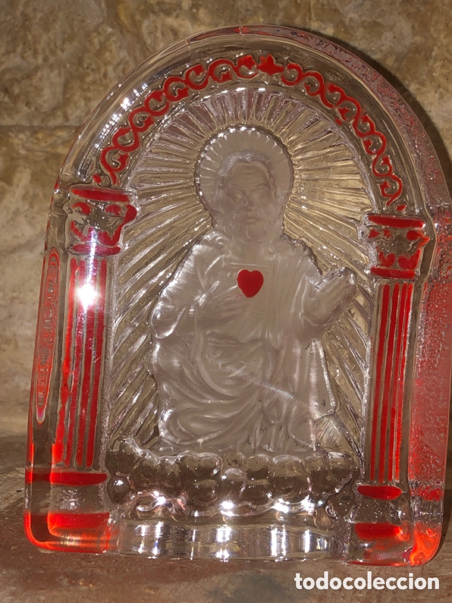 Antig&uuml;edades: Imagen jesus en cristal - Foto 5