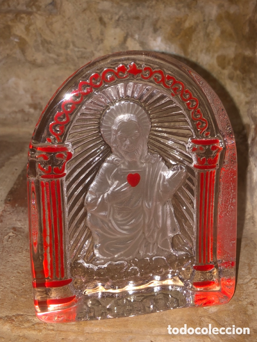 Antig&uuml;edades: Imagen jesus en cristal - Foto 1