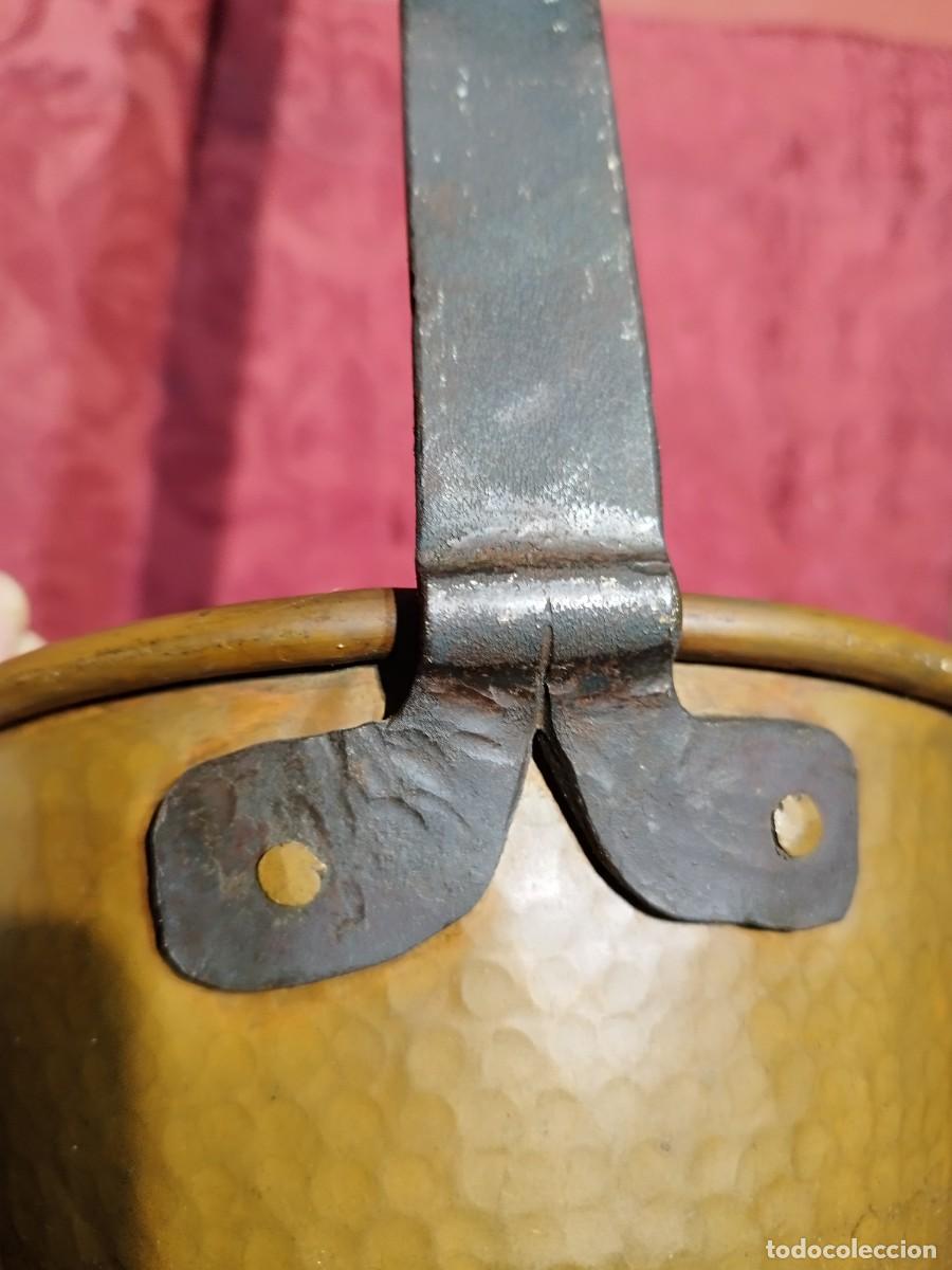 Antig&uuml;edades: CAZO DE COBRE CON MANGO DE HIERRO - 48 CM LONGITUD - - Foto 5