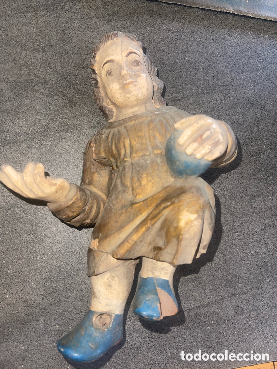 Antig&uuml;edades: Ni&ntilde;o Jes&uacute;s talla machembrado madera - Foto 2
