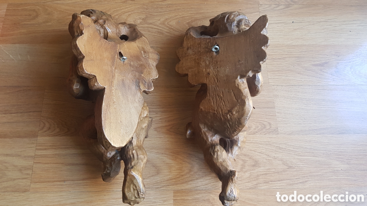 Antig&uuml;edades: Angeles querubines de madera tallada - Foto 4