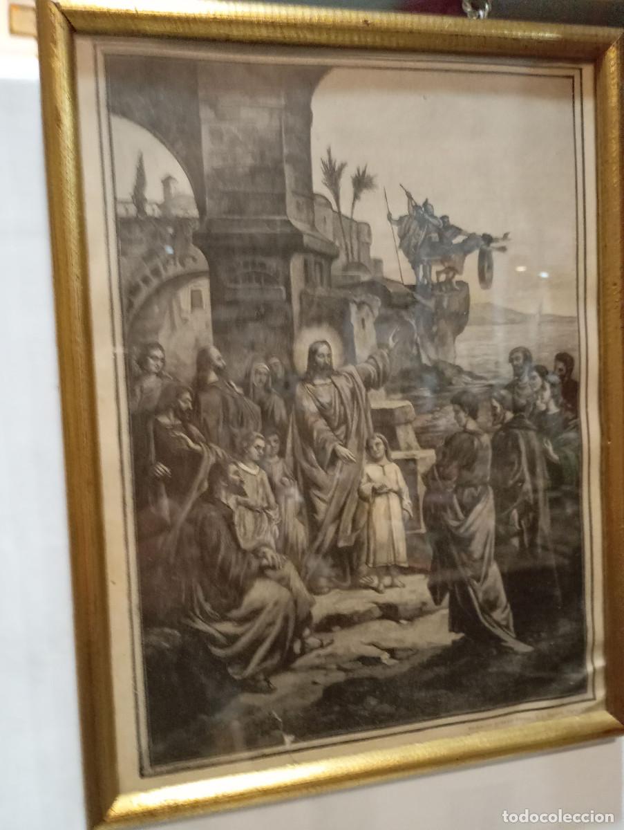 Antig&uuml;edades: cuadro lamina religiosa y marco - Foto 1