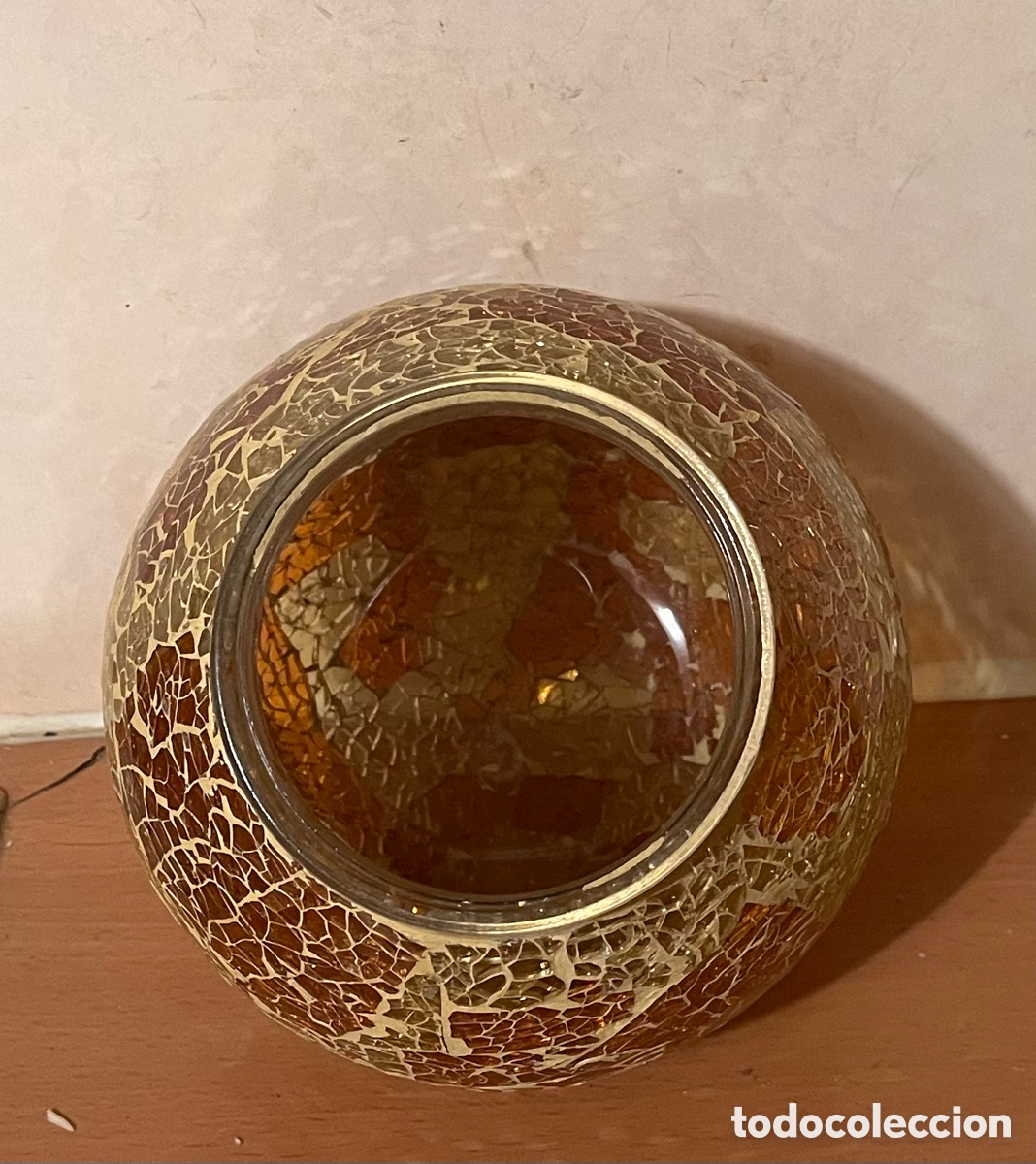 Antig&uuml;edades: Lampe boule en verre craquel&eacute;s - Foto 2