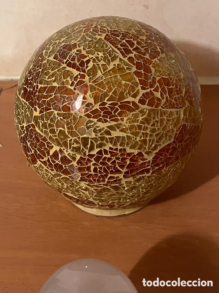 Antig&uuml;edades: Lampe boule en verre craquel&eacute;s - Foto 3