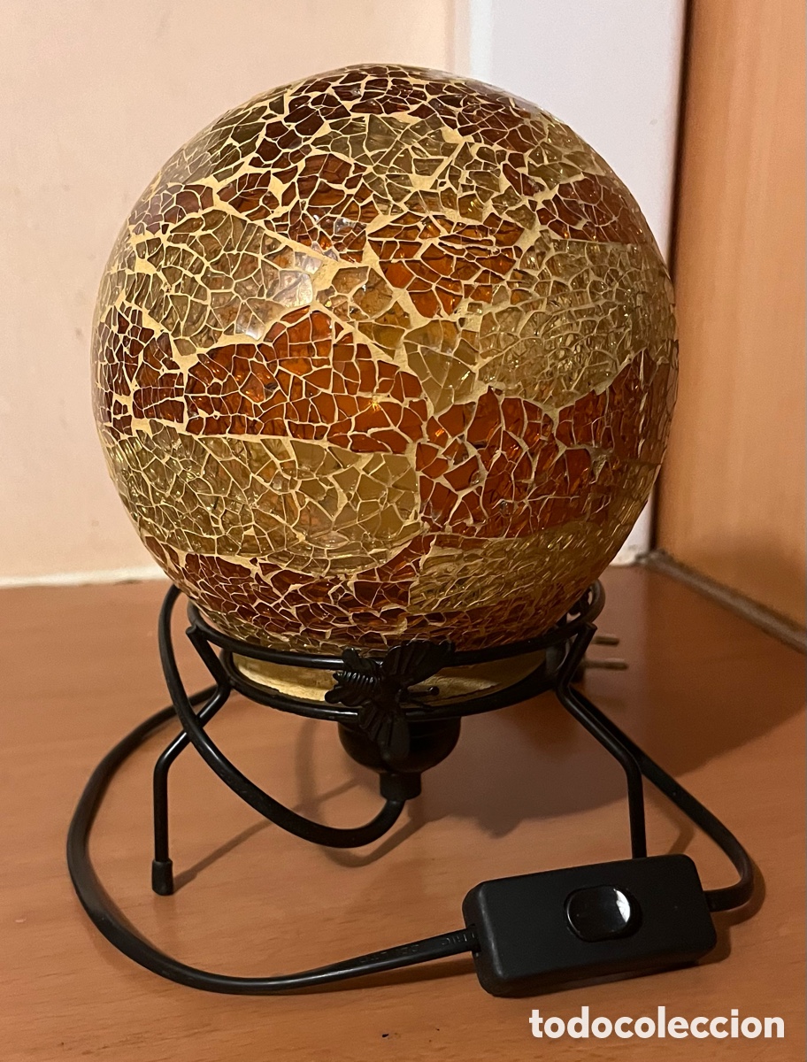 Antig&uuml;edades: Lampe boule en verre craquel&eacute;s - Foto 7