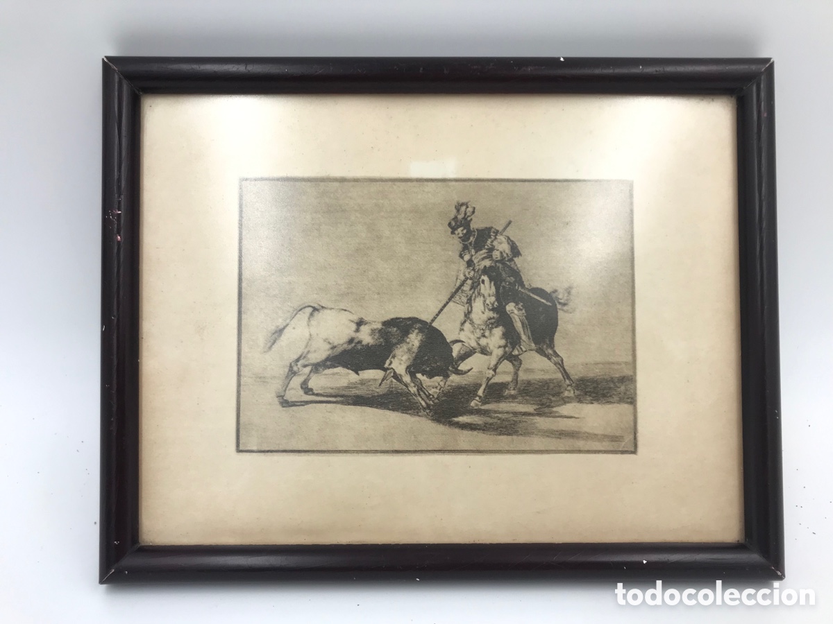 Antig&uuml;edades: Cuadro antiguo lamina con marco de madera y cristal. - Foto 1