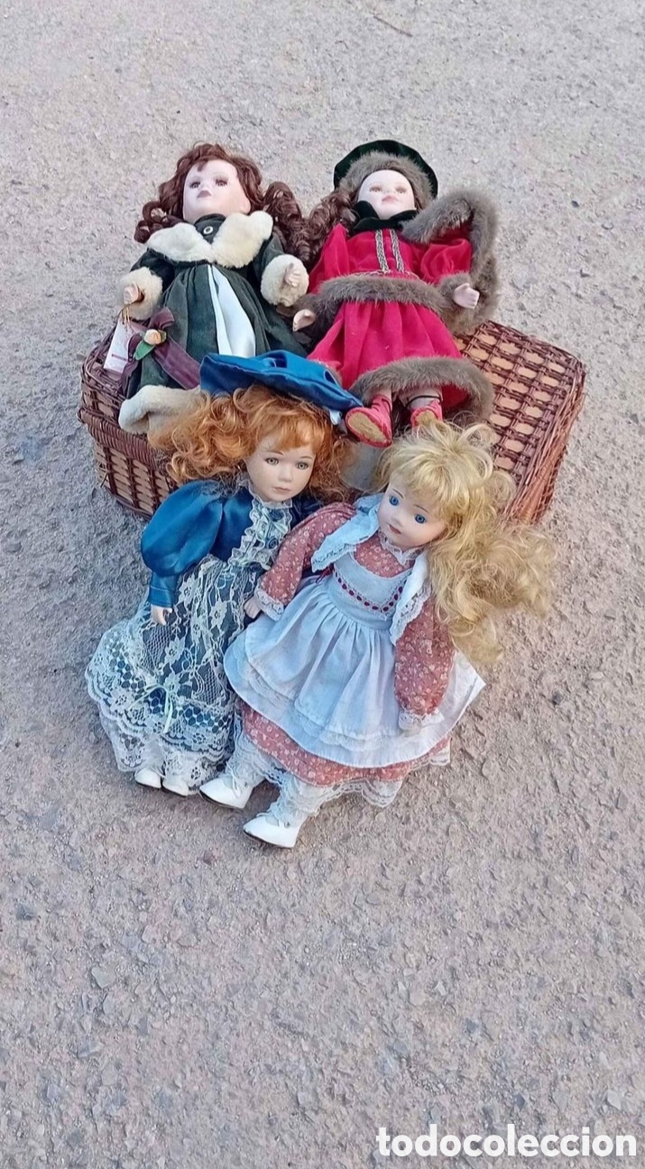 Antig&uuml;edades: Conjunto 4 mu&ntilde;ecas antiguas - Foto 4