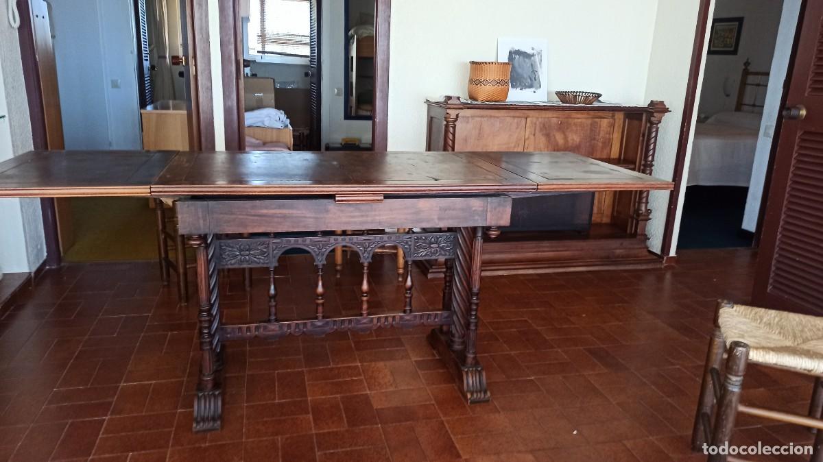 Antig&uuml;edades: Mesa Extensible Patas talladas - Foto 5