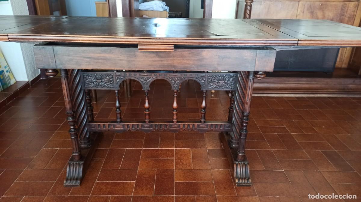 Antig&uuml;edades: Mesa Extensible Patas talladas - Foto 6
