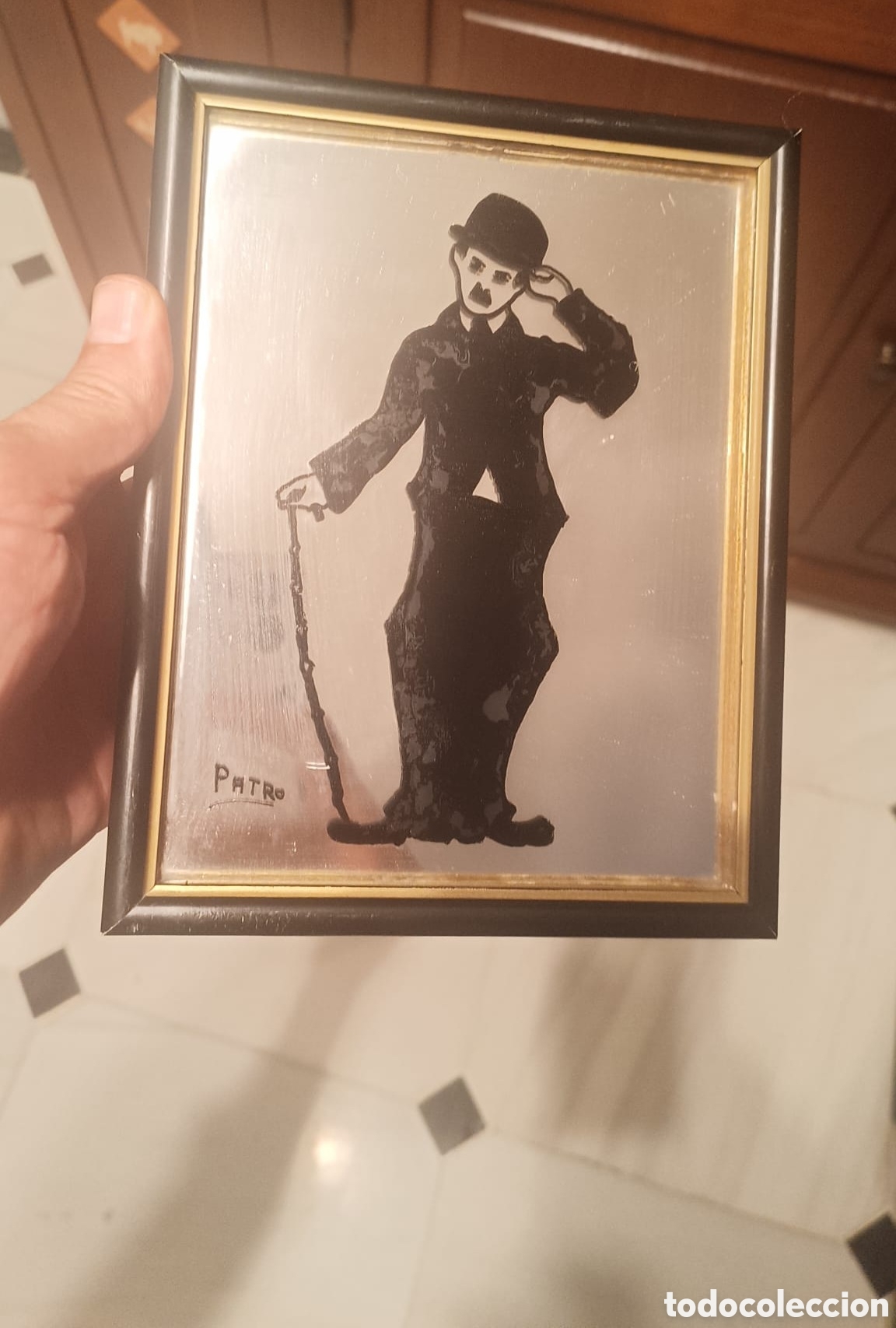 Antig&uuml;edades: Cuadro espejo charlot charly Chaplin