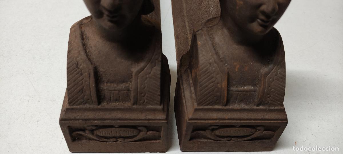 Antig&uuml;edades: ANTIGUOS MORILLOS DE CHIMENEA 44CM - Foto 3