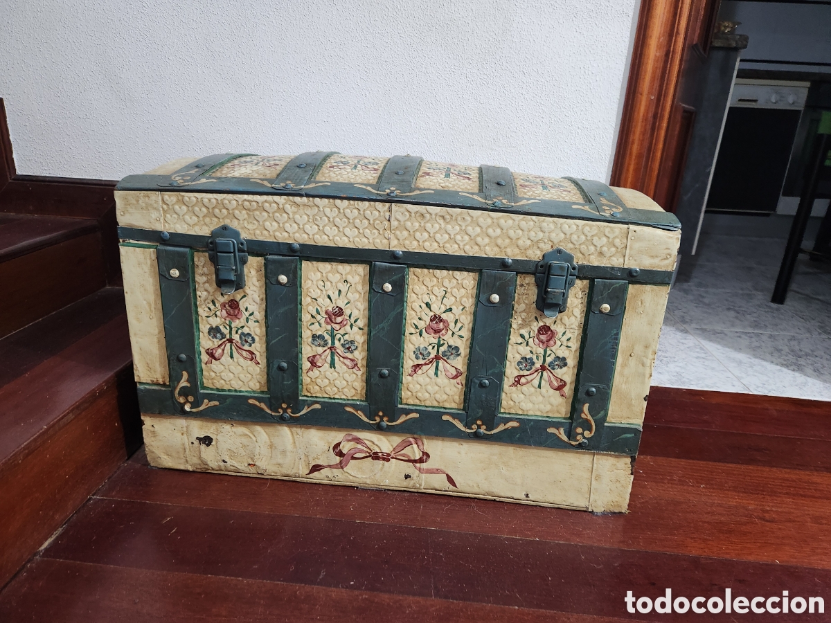Antig&uuml;edades: Ba&uacute;l antiguo grande restaurado - Foto 3