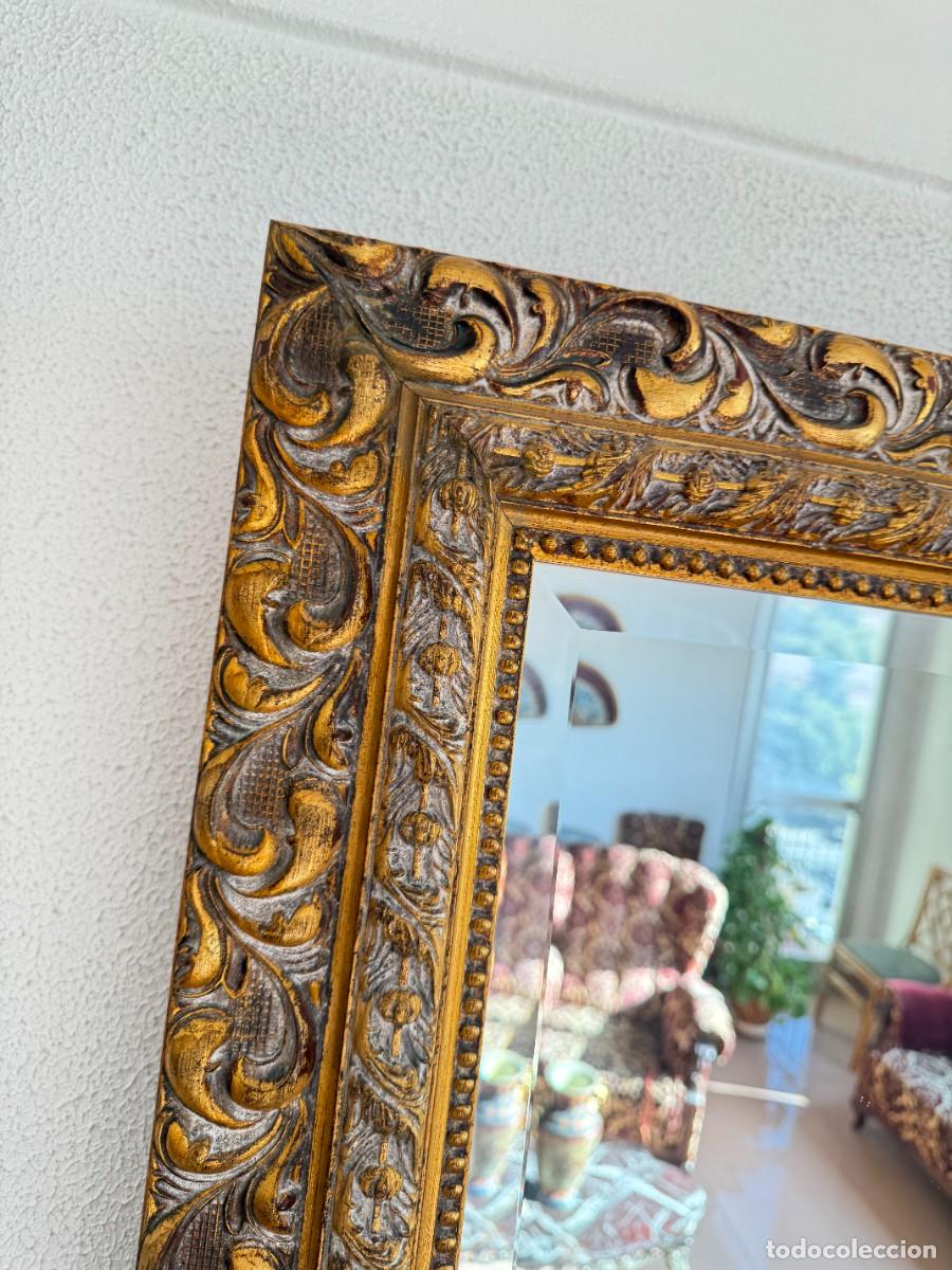 Antig&uuml;edades: ESPEJO FRANCES GRANDE RESCTANGULAR MADERA ESTUCO Y PAN DE ORO - Foto 3