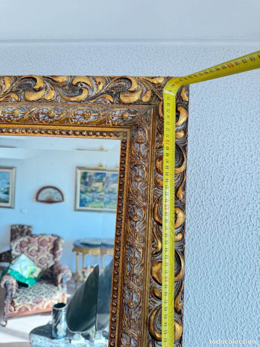 Antig&uuml;edades: ESPEJO FRANCES GRANDE RESCTANGULAR MADERA ESTUCO Y PAN DE ORO - Foto 4