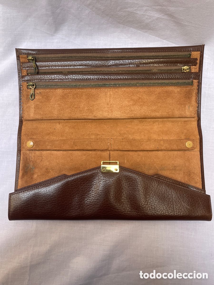 Antig&uuml;edades: Cartera joyero de piel. 25 cm - Foto 6