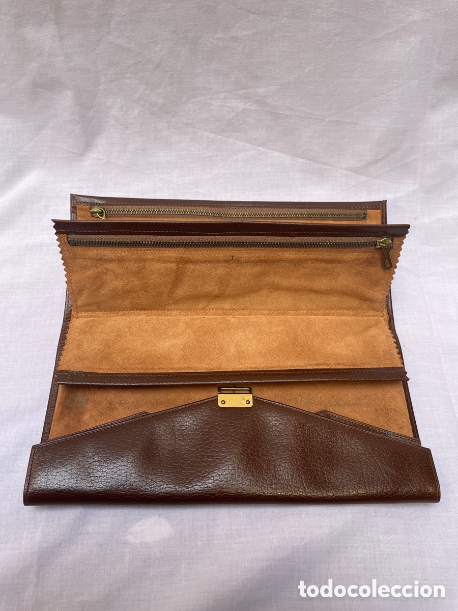 Antig&uuml;edades: Cartera joyero de piel. 25 cm - Foto 7