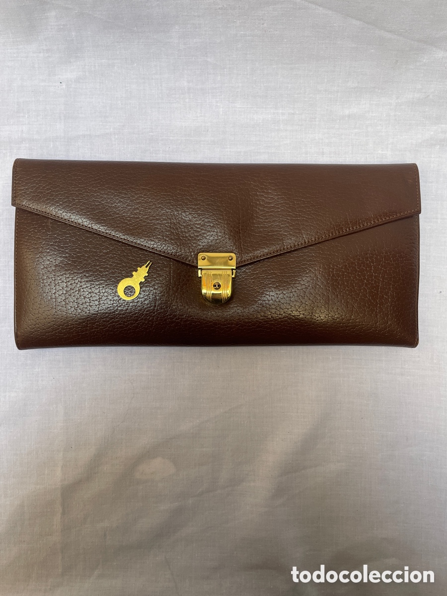Antig&uuml;edades: Cartera joyero de piel. 25 cm - Foto 1