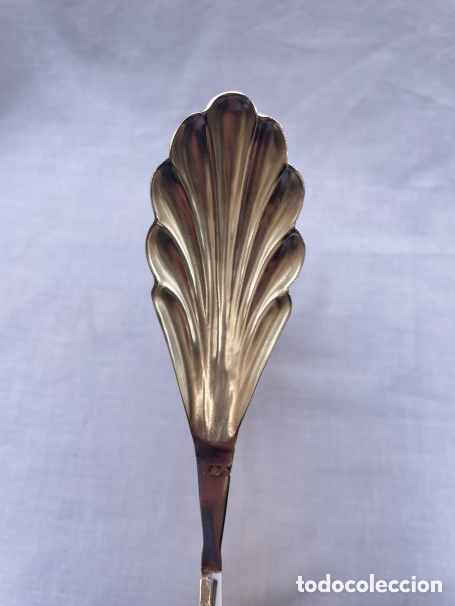 Antig&uuml;edades: Pinza de servir plateada Meneses de 27 cm - Foto 3