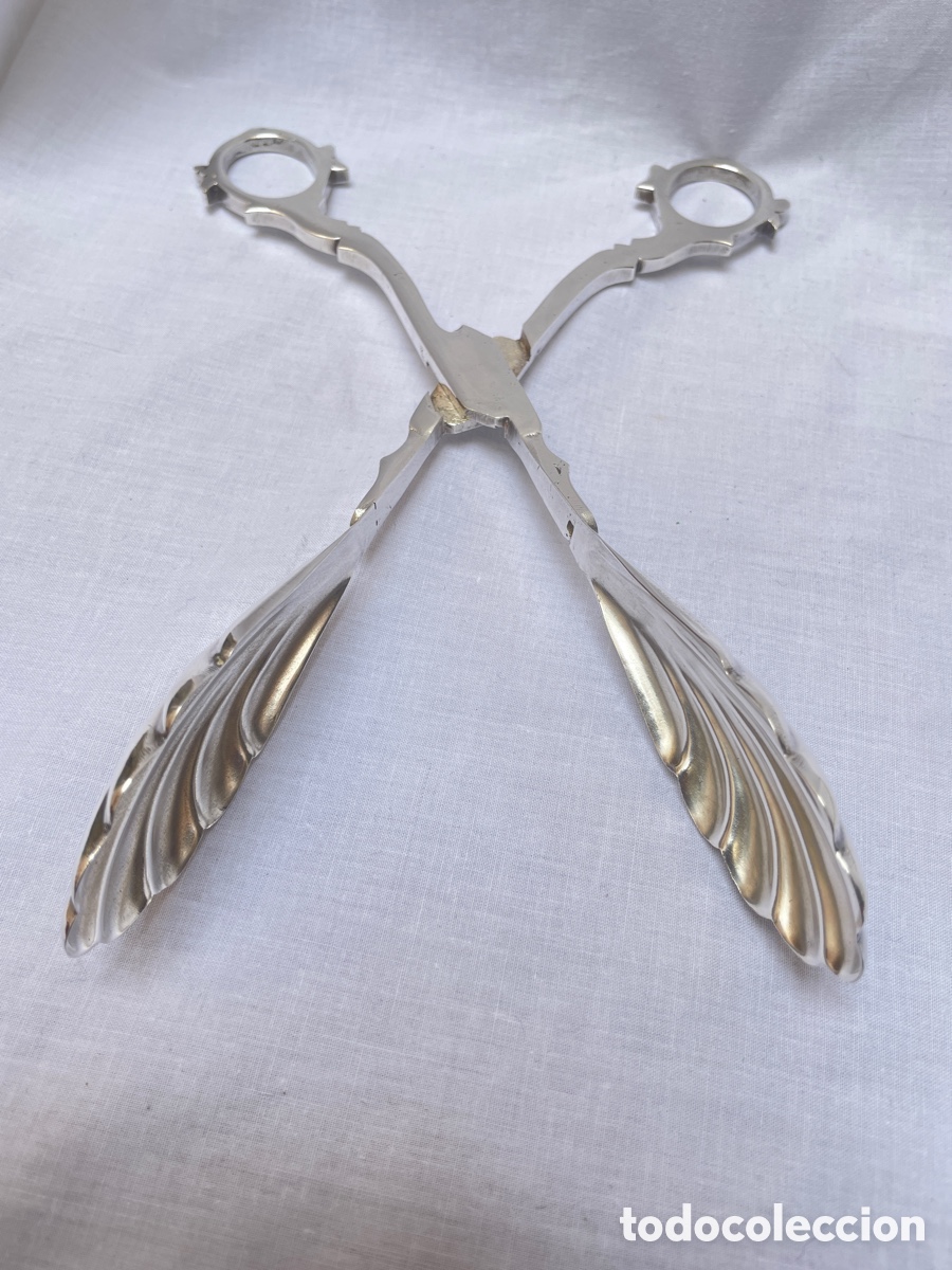 Antig&uuml;edades: Pinza de servir plateada Meneses de 27 cm - Foto 4