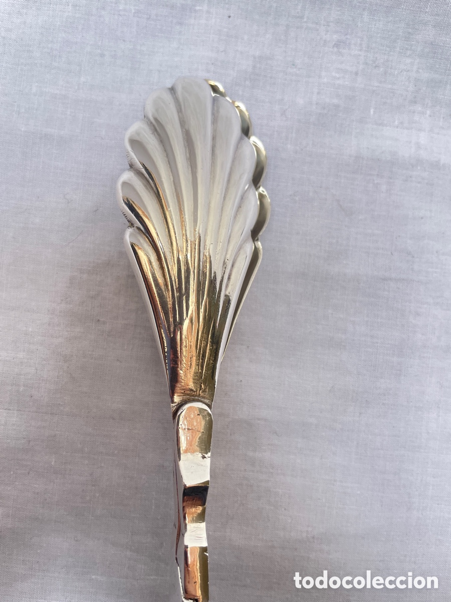 Antig&uuml;edades: Pinza de servir plateada Meneses de 27 cm - Foto 6