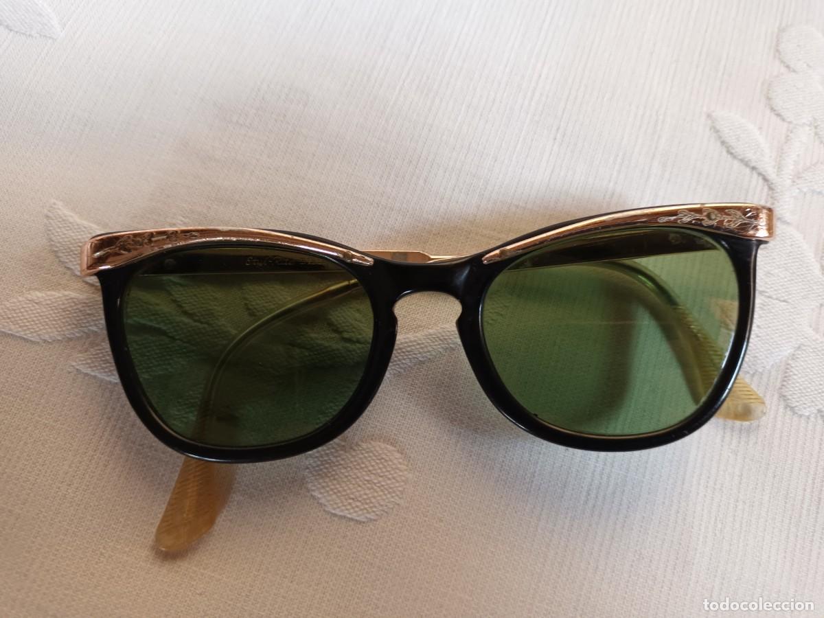 Antig&uuml;edades: GAFAS DE SOL DE PASTA Y CRISTAL CON FUNDA MARCA PUNCH - Foto 3