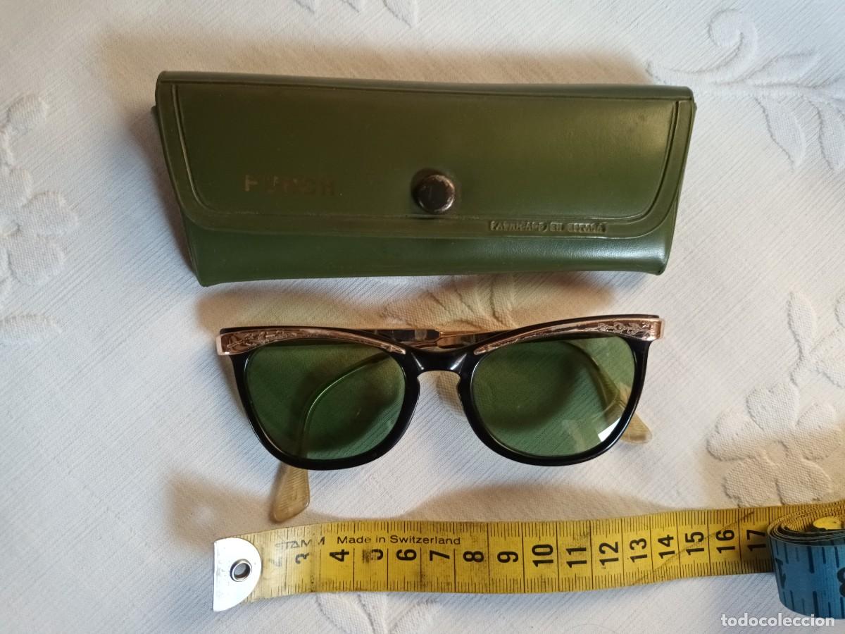 Antig&uuml;edades: GAFAS DE SOL DE PASTA Y CRISTAL CON FUNDA MARCA PUNCH - Foto 4