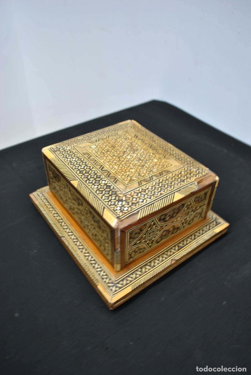 Antig&uuml;edades: CAJA CIGARRERA MADERA Y N&Aacute;CAR - Foto 4